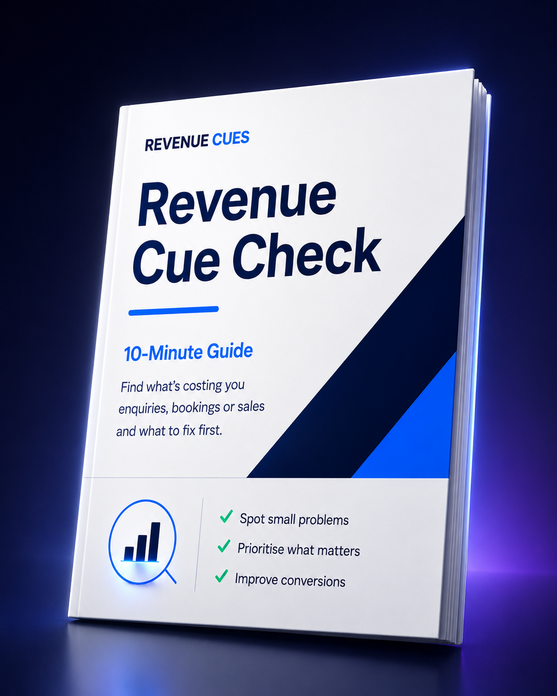 Revenue Cue Check guide mockup